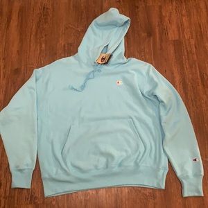 Champion ReverseWeave Hoodie Fleece Light Blue Large